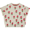 Flower Print T-Shirt, Off White - T-Shirts - 1 - thumbnail