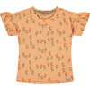 Flowers Print T-Shirt, Cantaloupe Orange - T-Shirts - 1 - thumbnail