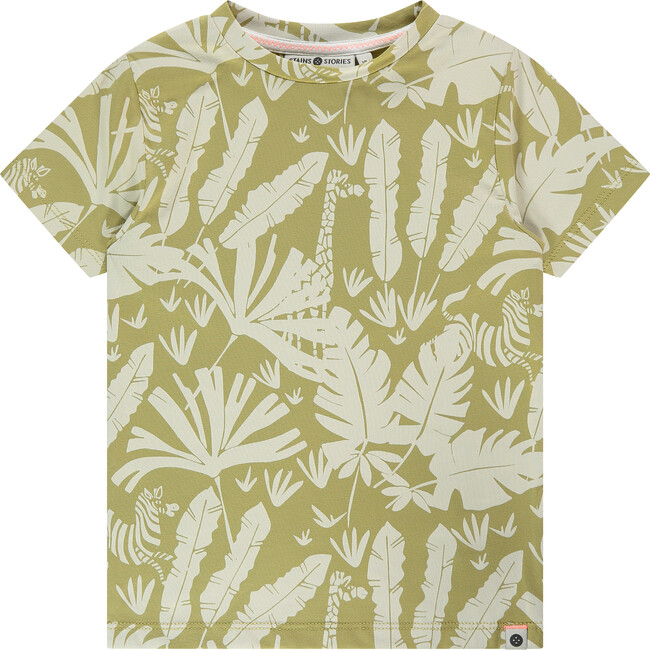 Palm Leaves T-Shirt, Kiwi Multi