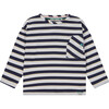 Striped Long Sleeve T-Shirt, Cloud Stripes - T-Shirts - 1 - thumbnail