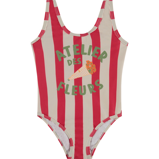Stiped Swimsuit,Teaberry Stripes
