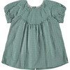 Gingham Dress, Emerald Green - Dresses - 1 - thumbnail