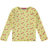 Cherry Printed Long Sleeve T-shirt,Yellow - T-Shirts - 1 - thumbnail