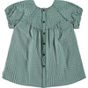 Gingham Dress, Emerald Green - Dresses - 2