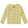 Cherry Printed Long Sleeve T-shirt,Yellow - T-Shirts - 2