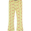 Cherry Printed Flared Leggings,Yellow - Leggings - 1 - thumbnail