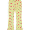 Cherry Printed Flared Leggings,Yellow - Leggings - 2