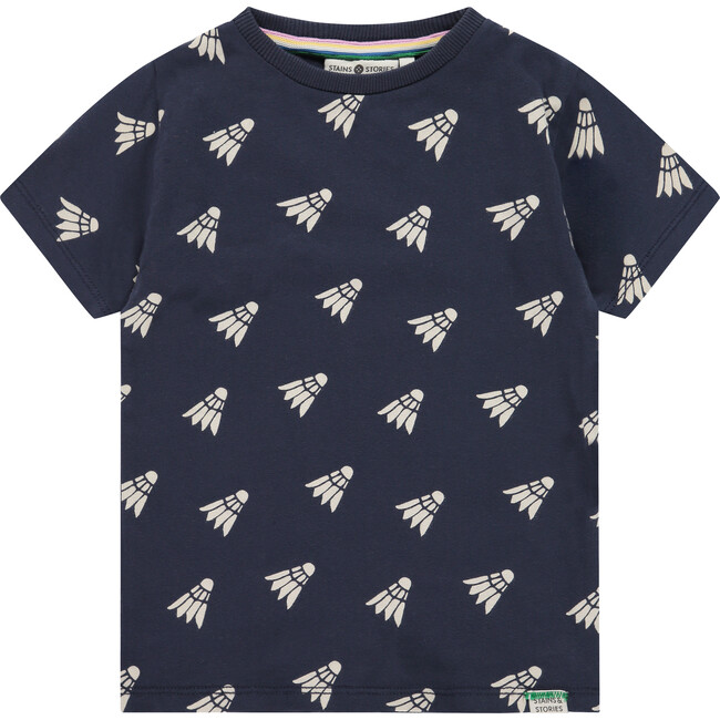Badminton Birdie T-Shirt, Dark Royal Navy