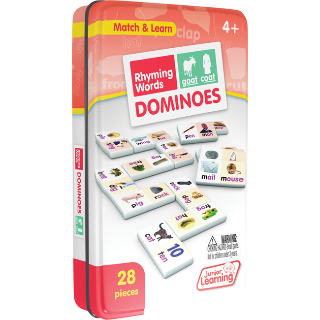 Rhyming Words Dominoes for Ages 4-5 Kindergarten Learning