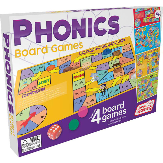 Phonics Board Games Set, 6 Counters