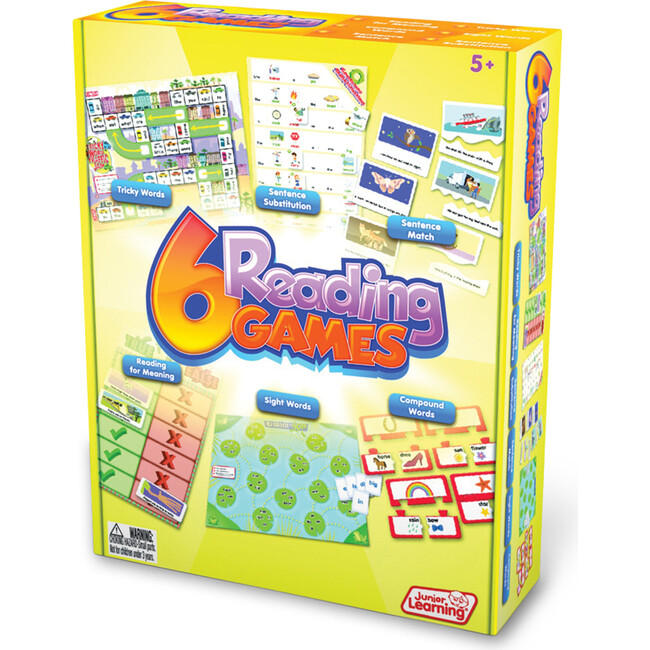 6 Reading Games Board Game for Ages 5-6 Kindergarten Grade 1 Learning