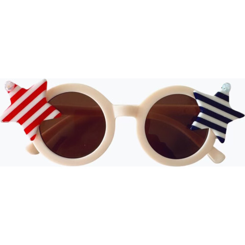 Cool Stripes Alina Round Sunnies, Red & Blue