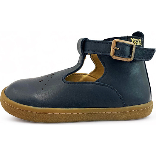 Lark Leather, Navy - T-Straps - 2