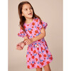 Tie Waist Short Flutter Sleeve Dress, Indian Poppy - Dresses - 5