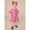 Tie Waist Short Flutter Sleeve Dress, Indian Poppy - Dresses - 7