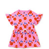 Tie Waist Short Flutter Sleeve Dress, Indian Poppy - Dresses - 8