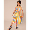 Tie Shoulder Tiered Dress, Lamu Sunset Stripe - Dresses - 2