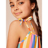 Tie Shoulder Tiered Dress, Lamu Sunset Stripe - Dresses - 3