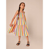 Tie Shoulder Tiered Dress, Lamu Sunset Stripe - Dresses - 4