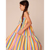 Tie Shoulder Tiered Dress, Lamu Sunset Stripe - Dresses - 5