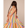 Tie Shoulder Tiered Dress, Lamu Sunset Stripe - Dresses - 7