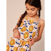 Smocked Sleeveless Cross-Back Strap Romper, African Sunflowers - Rompers - 3