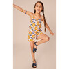 Smocked Sleeveless Cross-Back Strap Romper, African Sunflowers - Rompers - 7