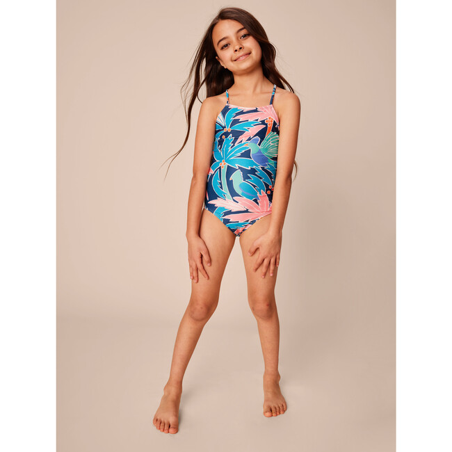 Cross Back Strap One-Piece Swimsuit, Turaco Palm - One Pieces - 3