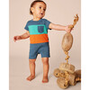 Baby Color-Block Pop Pocket Shortie Romper, Indian Teal - Shorts - 2