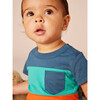 Baby Color-Block Pop Pocket Shortie Romper, Indian Teal - Shorts - 3