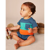 Baby Color-Block Pop Pocket Shortie Romper, Indian Teal - Shorts - 5