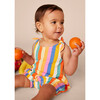 Baby Sleeveless Tie Shoulder Romper, Lamu Sunset Stripe - Rompers - 2