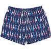 Mens Swim Trunk, Navy Buoys - Swim Trunks - 1 - thumbnail