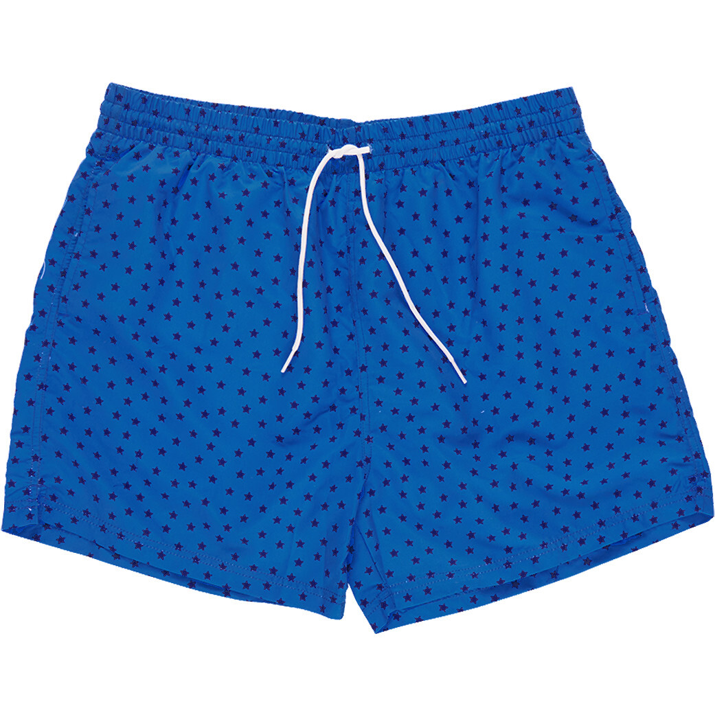 Mens Swim Trunk, Blue Ditsy Stars - Swim Trunks - 1