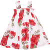 Girls Sofia Dress, Red Bougainvillea - Dresses - 1 - thumbnail