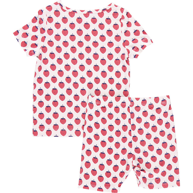 Kids Bamboo PJ Set, Petite Strawberries - Pajamas - 6