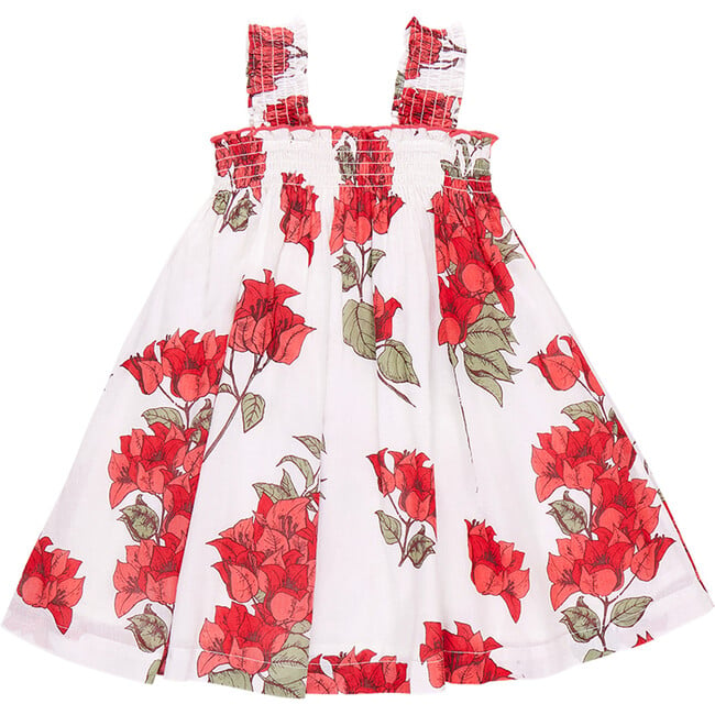 Girls Sofia Dress, Red Bougainvillea - Dresses - 7