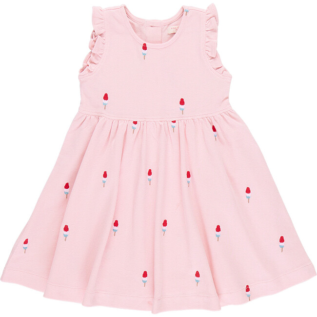 Girls Kelsey Dress, Pink Rocket Pop Embroidery