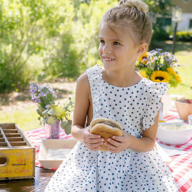 Girls Marceline Dress, Cream Ditsy Stars - Dresses - 2