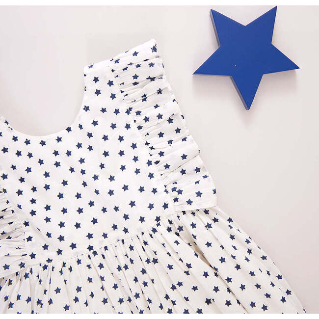 Girls Marceline Dress, Cream Ditsy Stars - Dresses - 4