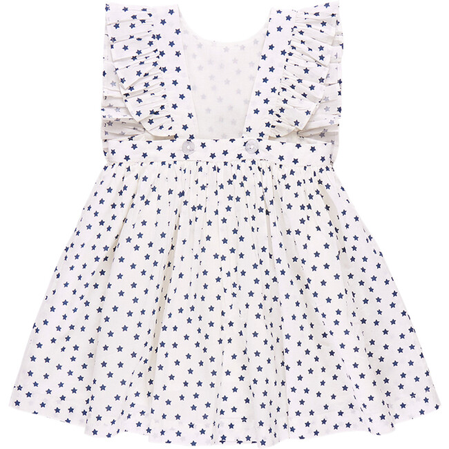 Girls Marceline Dress, Cream Ditsy Stars - Dresses - 6