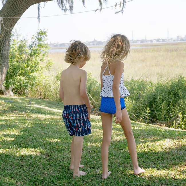 Boys Swim Trunk, Navy Buoys - Swim Trunks - 5