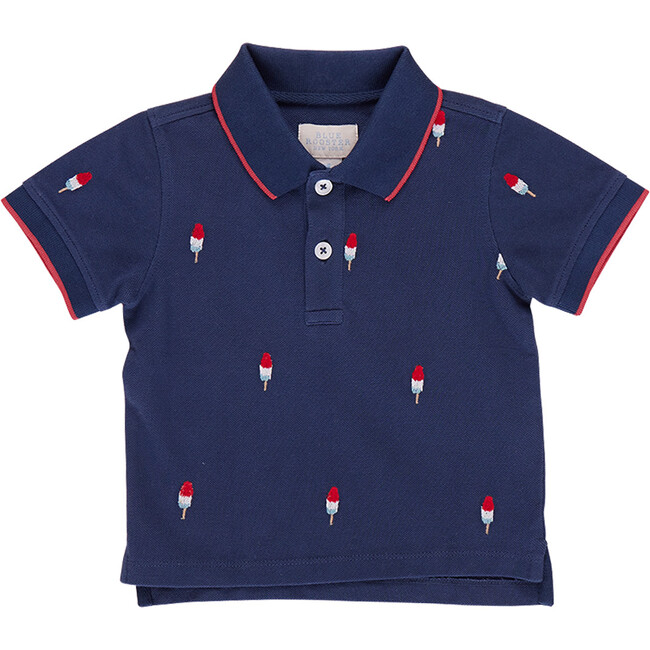 Boys Alec Shirt, Navy Rocket Pop Embroidery