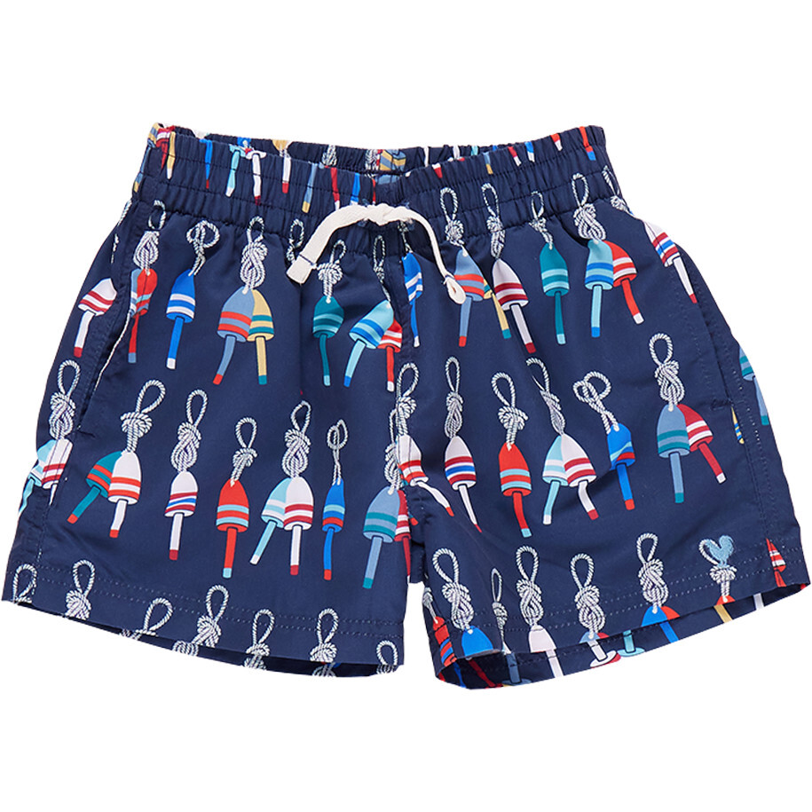 Baby Boys Swim Trunk, Navy Buoys - Swim Trunks - 1