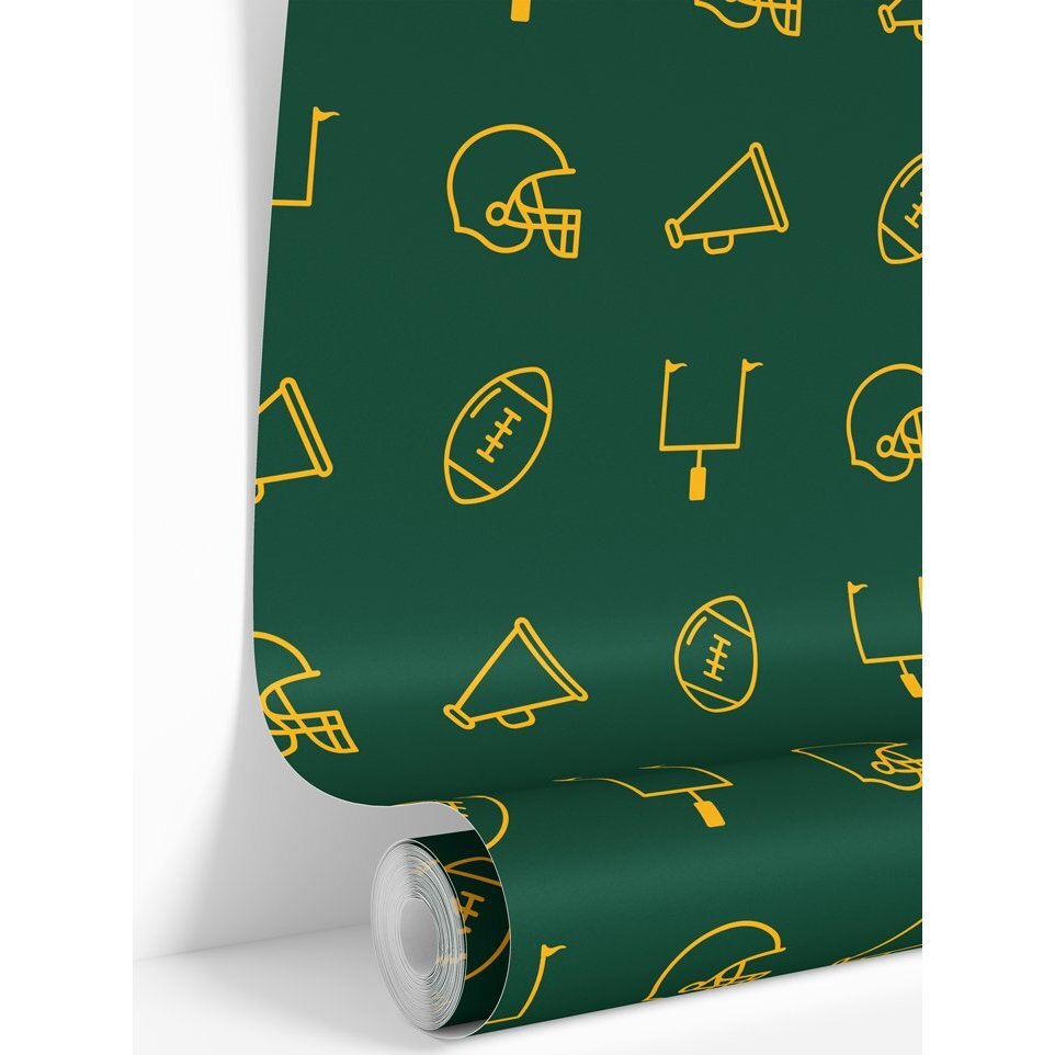 Green & Gold Football Traditional Wallpaper - Wallpaper - 1