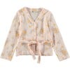 Luna Giverny Floral Print Kimono Tie Belt Waist Jacket, Peach - Pajamas - 1 - thumbnail