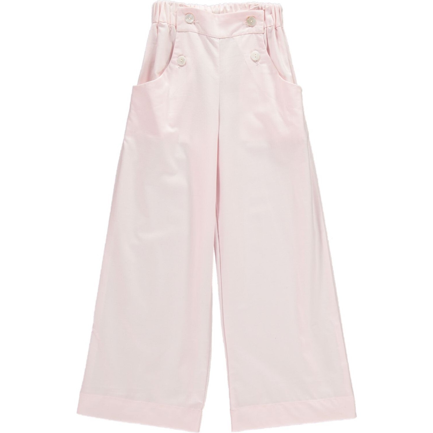 Luco Canvas Pearl Button Pants, Pink Baby - Pants - 1