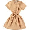 Joya Small Collar Blouse Dress, Peach - Dresses - 1 - thumbnail