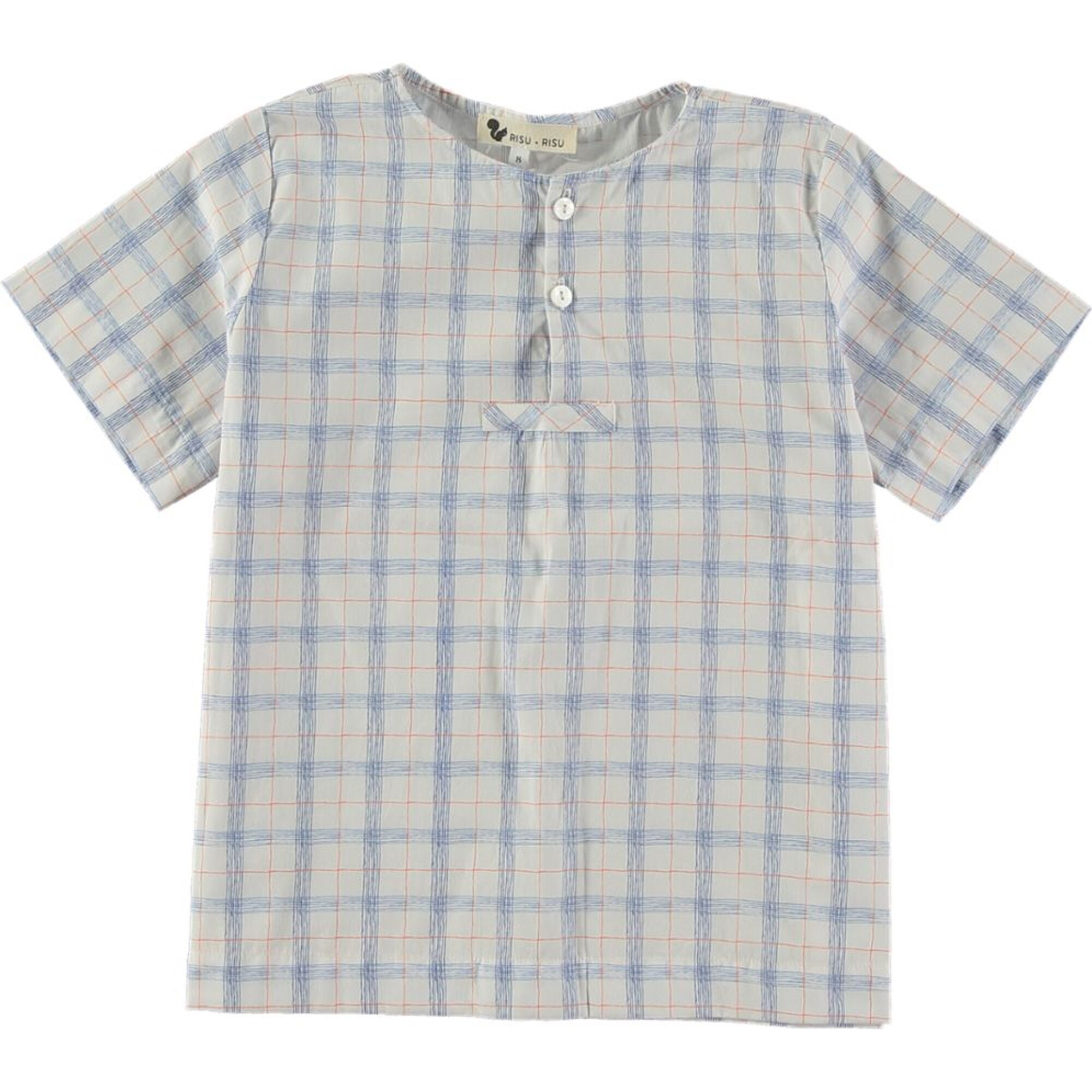 Georges Plaid Kilt Shirt, Blue - Shirts - 1