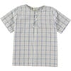 Georges Plaid Kilt Shirt, Blue - Shirts - 1 - thumbnail